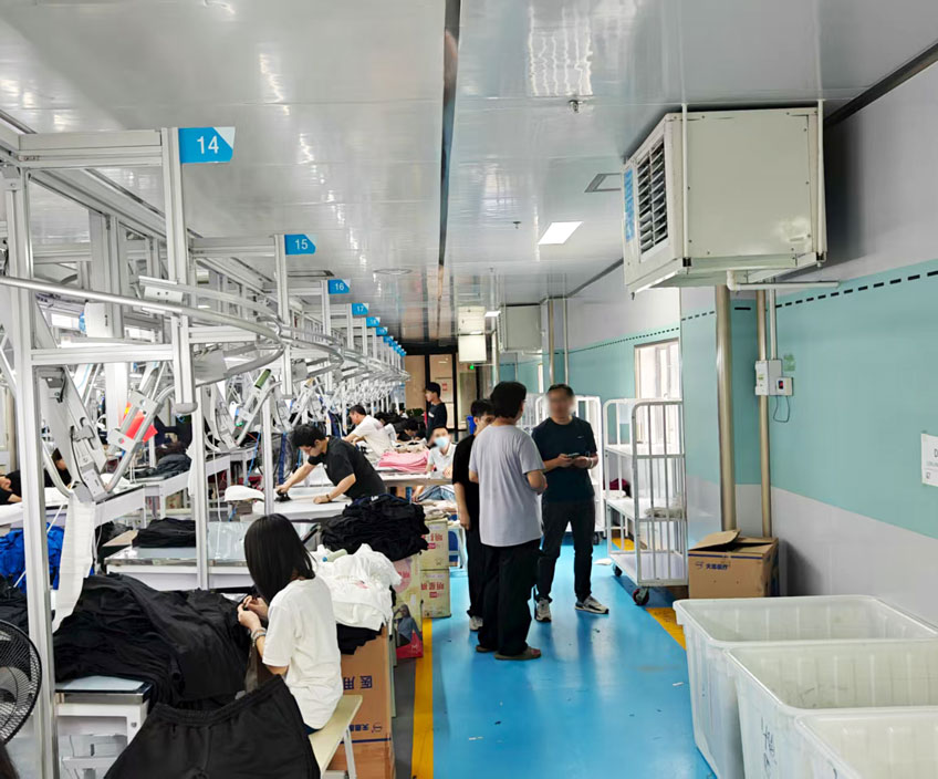 制衣厂制冷降温，安装蒸发冷省电空调-卧式轴流
