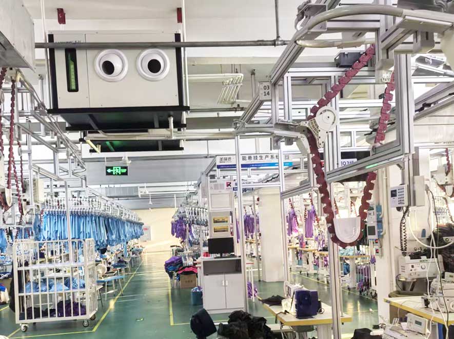 服装工厂空调优选，蒸发冷省电空调-卧式射流空调