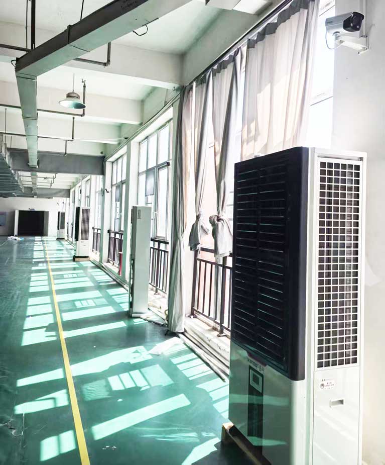 车间降温厂房降温设备优选，蒸发冷省电空调-立柜轴流双风口机组